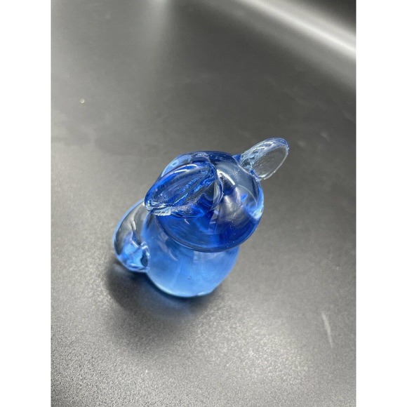 Art Glass Mouse Figurine Blue Hand Blown Glass - Picture 5 of 9